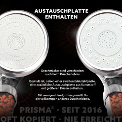 PRISMA Duschkopf Austauschplatte - Prisma Premium Duschkopf